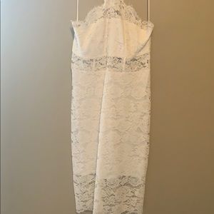 White lace midi dress